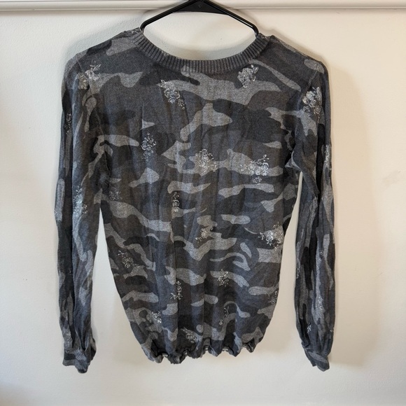 Democracy Camo Sparkle Lace up Neck Line Long Sleeve - Picture 3 of 7